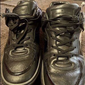 Louis Vuitton Leather Black/Black Sneakers Size: 11, used 4 times